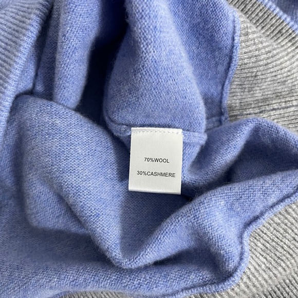Greyson Blue Wool Cashmere Blend Quarter Zip Sweater Crest Logo Mens Medium Soft - Picture 5 of 7